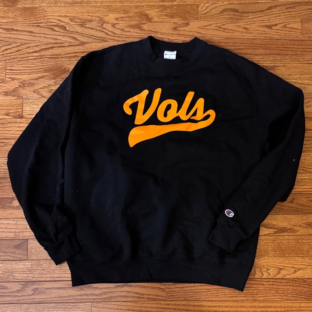 Champion Tennessee Vols Black and Orange Crewneck Sweater L